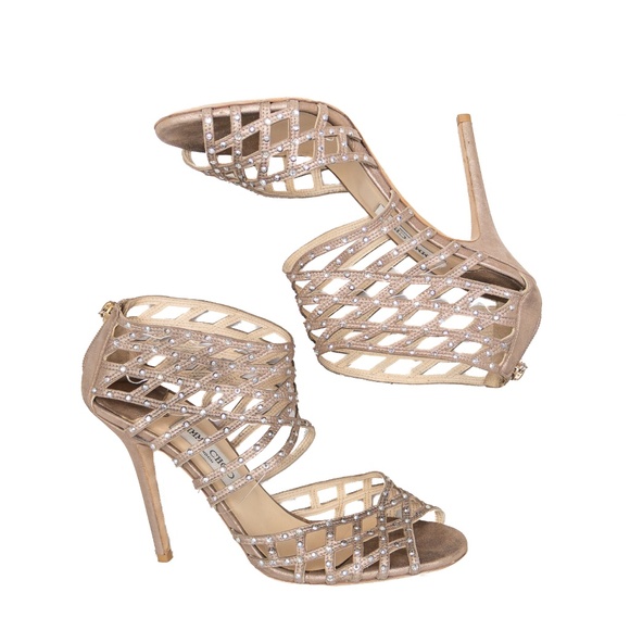 ✨ Jimmy Choo Embellished Cage Sandals – Size 41 – Made in Italy – Vintage Glamou - Picture 5 of 12